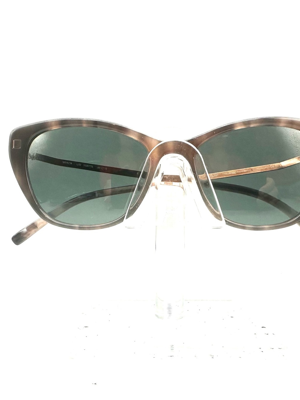 Mykita Lite Ygritte Sunglasses Taupe Grey Marble Rose Gold Cat Eye 49-18-140